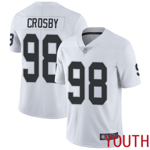Oakland Raiders Limited White Youth Maxx Crosby Road Jersey NFL Football 98 Vapor Untouchable Jersey